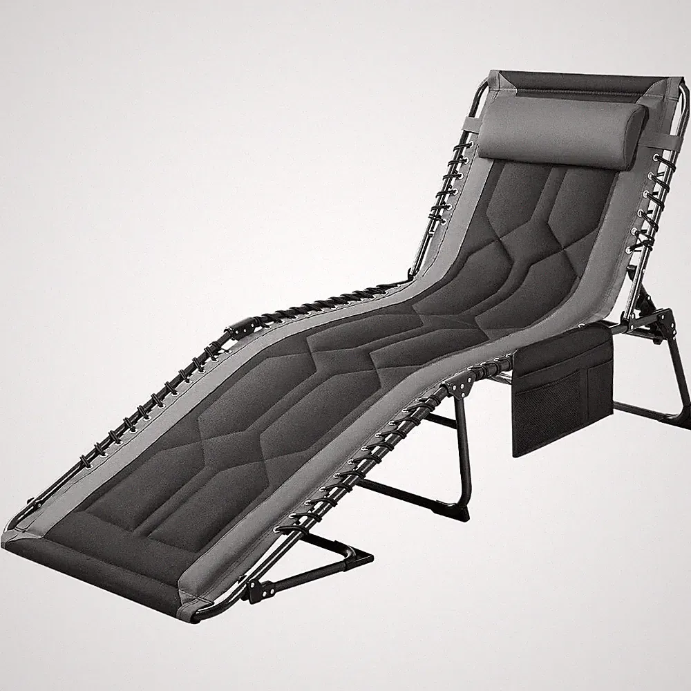 Folding Chaise Lounge Chair – 4-Position Adjustable, Portable Outdoor Recliner