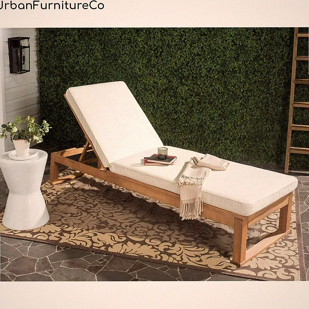 Outdoor Reclining Sun Lounger Garden Chaise Lounge Chair Patio Sun Bed Furniture