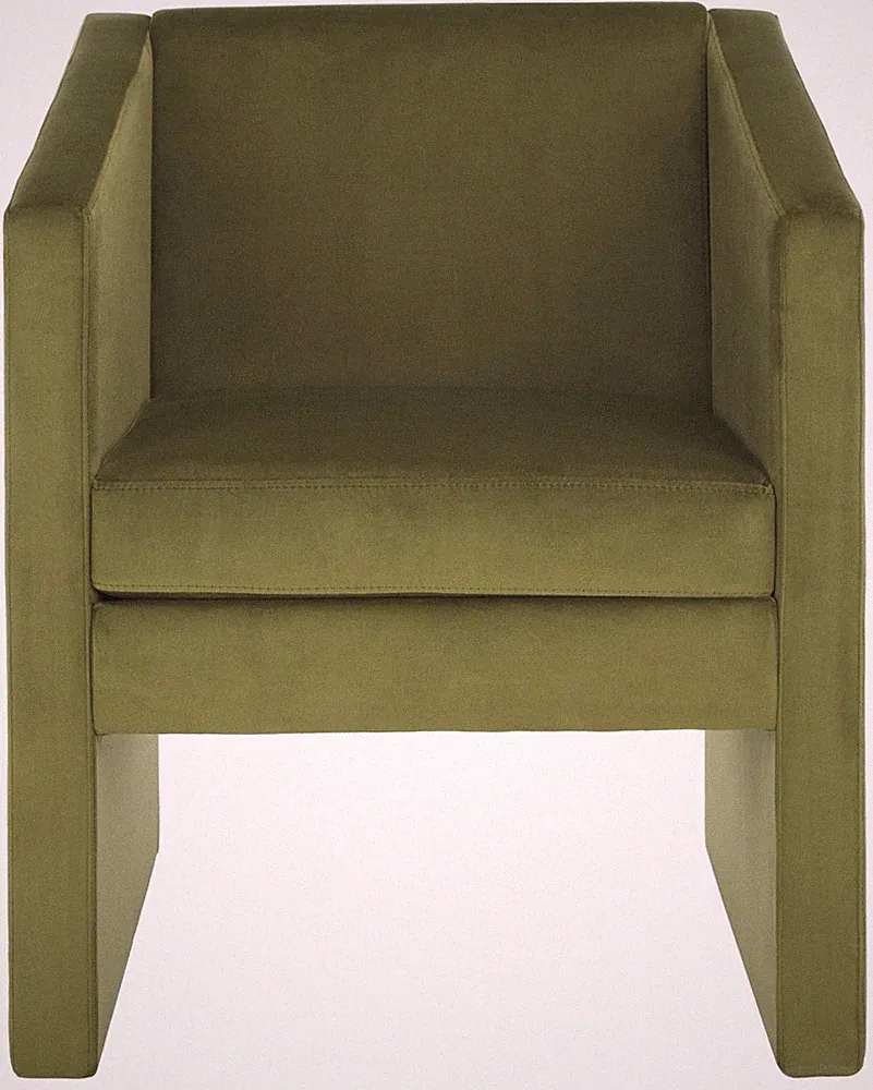 SAFAVIEH Home Collection Ylva Modern Olive Green Velvet Accent Chair
