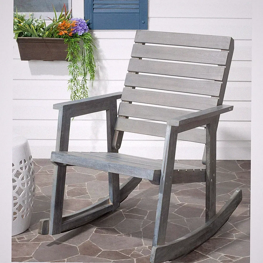 SAFAVIEH Outdoor Alexei Grey Rocking Chair